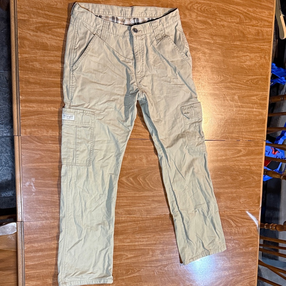 Men's Flannel Lined Tan Cargo Pants